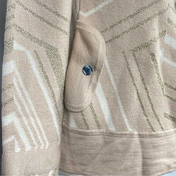 DVF  Metallic Stripe Double Breasted Knit Cardigan Sweater - Size S/M - Picture 6 of 13
